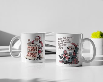 Lustige Tasse für Weihnachten • Frecher Weihnachtsmann • Offensives Weihnachtsgeschenk für Erwachsene • Lustige Tasse
