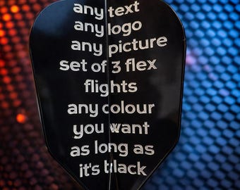 Custom Dart Flights – Personalized Text, Logo, or Picture – Set of 3