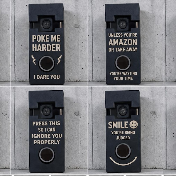 Funny Ring Doorbell Cover, Laser Engraved Rude Door Sign, Cheeky Home Decor