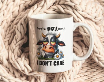 Sarcastic Cow Ceramic Coffee Mug, Funny Office Gift