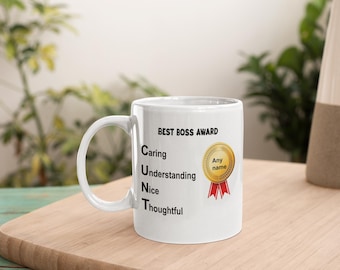 Personalized Best Boss Award Coffee Mug - Custom Office Gift