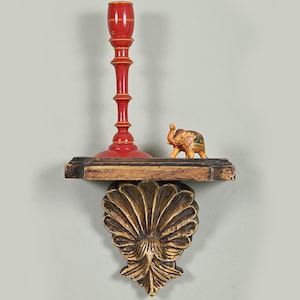 Handcrafted Acacia Wood Wall Shelf Carving Art for Home Decor Wall Mount Vintage Style Wall Shelves Design
