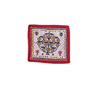 Pearl Beads Work Indian tapestry Home Decor Vintage Pearl Hand Embroidered Textile Traditional Gujarati Saurashtra Ethnic Wall Hanging