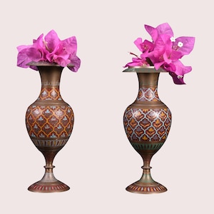 Brass Planter, Table Top Planter, Plant Container, Flower Pot for Indoor/Outdoor Plant/ Home Decor flower pot, set of 2 , 3.5 x 3.5 x 8 inch