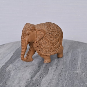 Vintage Wooden Elephant Statue Figurine, Home Decor, Handmade Hand carved, Traditional Indian Style Elephant African Animal Figurine