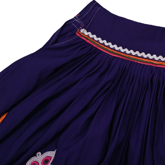 Blue Hand Embroidered Skirt, Boho Tribal Ghaghra … - image 7