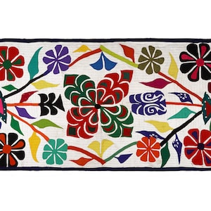 Vintage Wall hanging tapestry, floral theme Applique work vintage art, Ethnic boho beautiful table runner home decor art Tapestry Handmade
