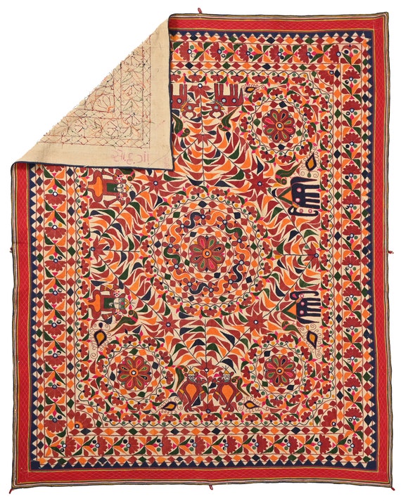 インド グジャラート アップリケ 壁飾り布 インド グジャラート アップリケ 壁飾り布