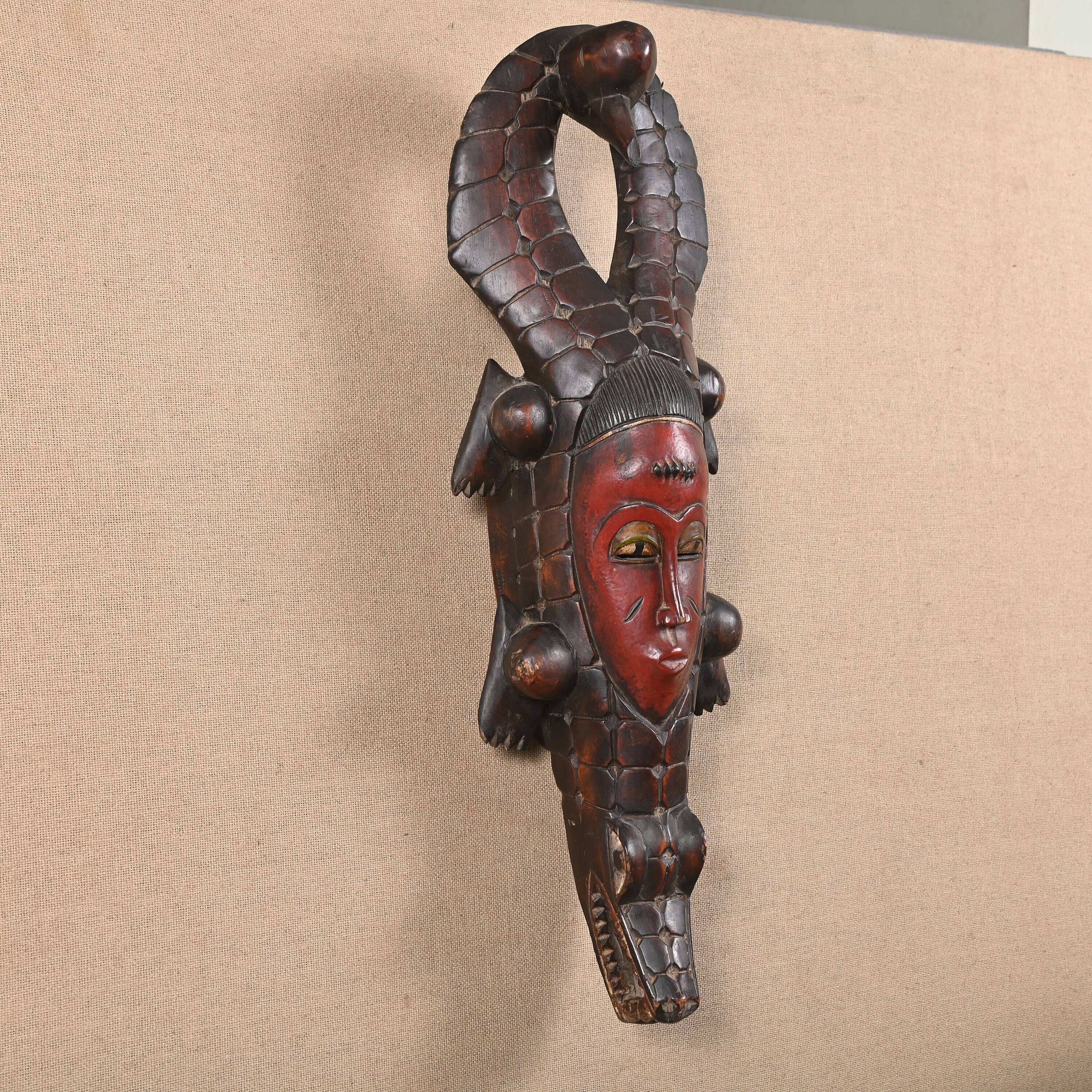 ヴィンテージ 手彫り 木製 部族 アフリカンアート 手描き 手彫り 木製