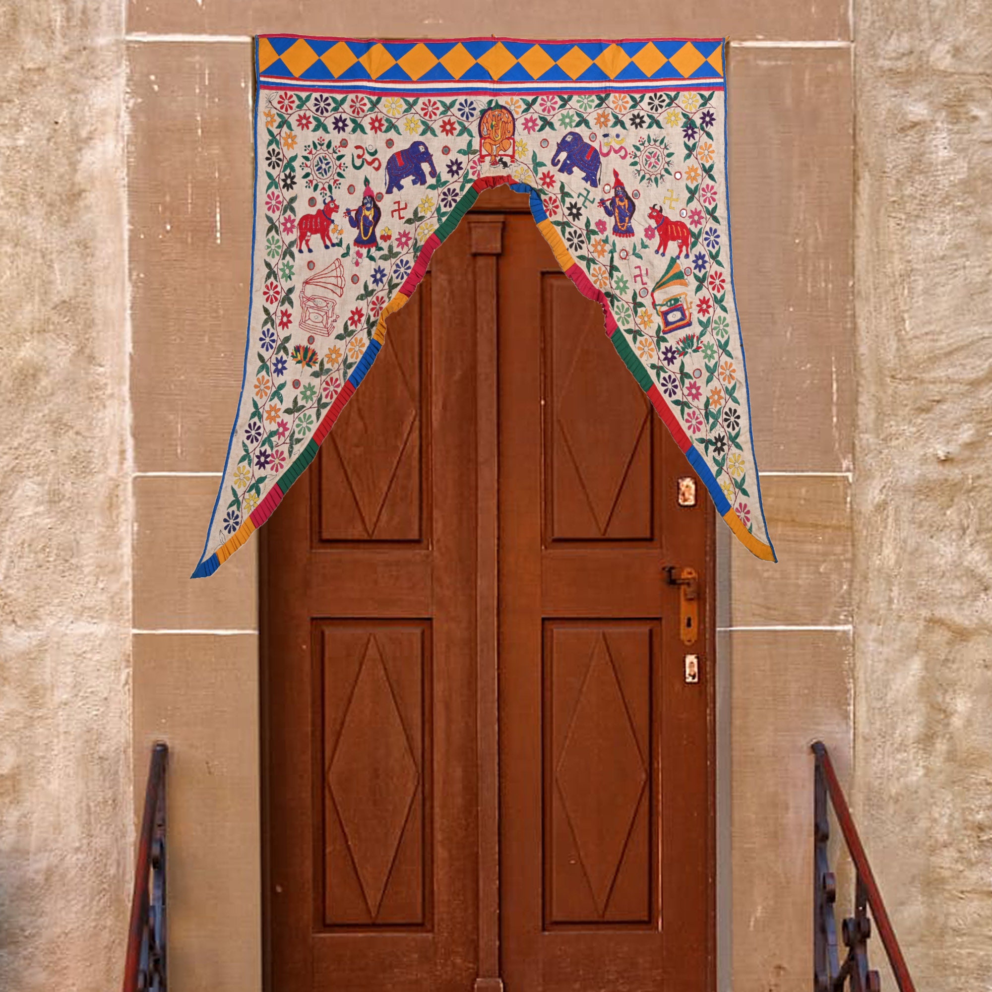 インドのドア用トラン - 壁掛けタペストリー | ユニークなヒッピー風壁