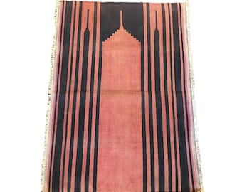 Vintage Hand Woven Flat weave Prayer Mat Hand Knotted Carpet for Living Room Traditional Hand Loomed Wall Decor Rug