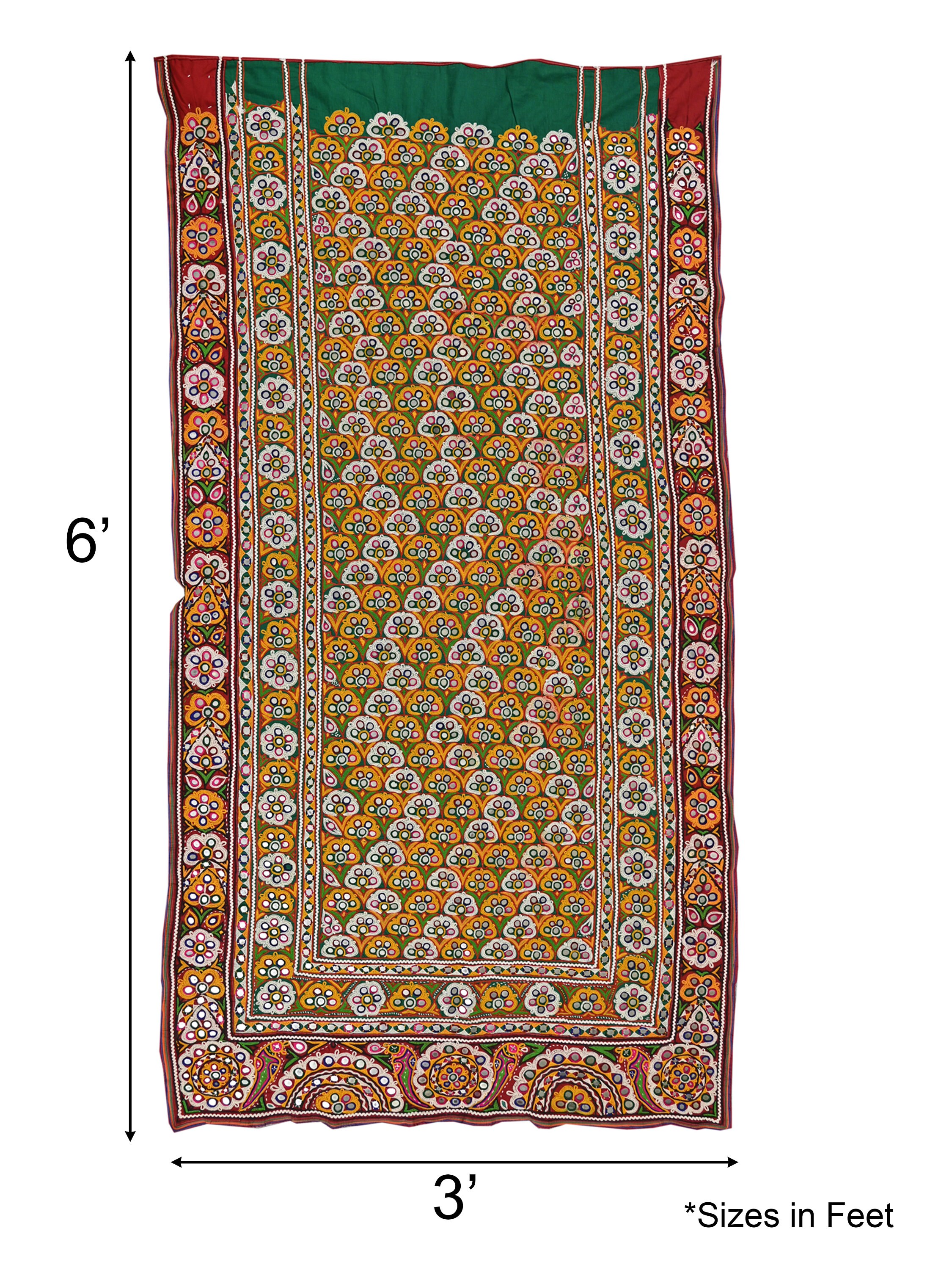 Tapisserie textile vintage floral indien gujarati bohème