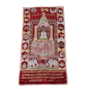 Tapestry, Indian Embroidered Vintage Zari Work Wall Hanging, Hand Textile Wall Art 35-40 Years Old Rare Vintage Collector&#39;s Art Piece