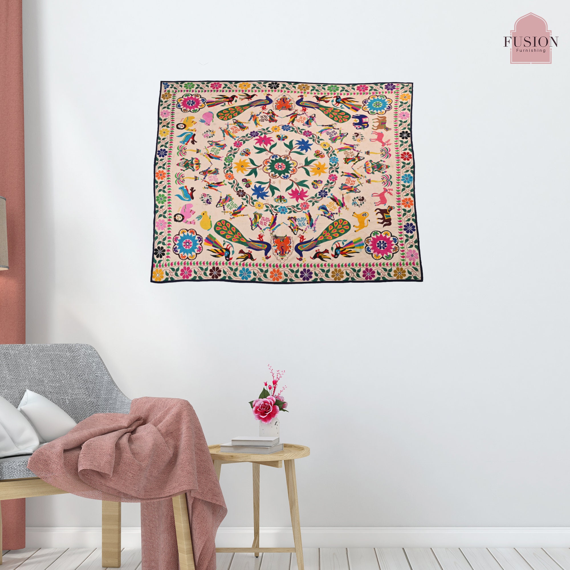 Traditional Design Hand Embroidery Tapestry Textile Wall Decor Art Wall ...