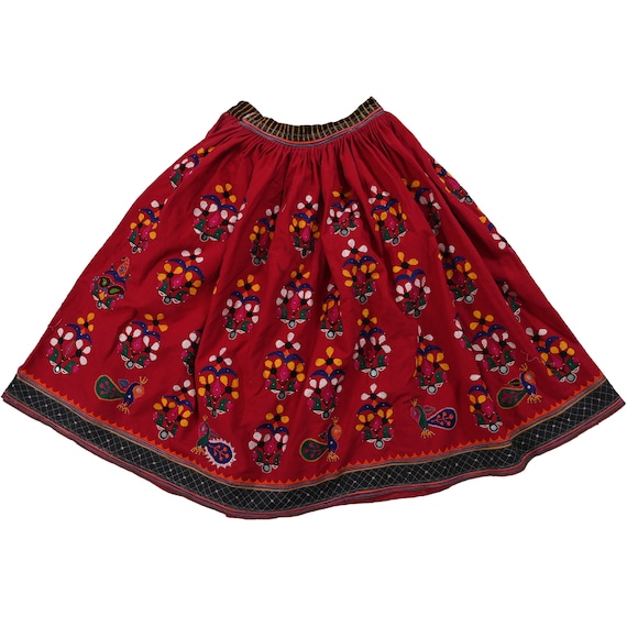 Kutchi Rabari Skirt, Indian Lehenga, Textile, Hand Embroidered 