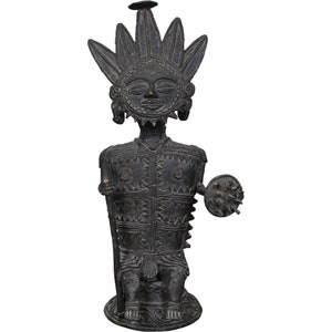 Messing Stammes handgefertigte Figuren, Vintage Wohnkultur Messing Mutter Statue, 1960er Jahre Jahre alte geschnitzte Wohnmöbel, Tischfigur Weihnachtsgeschenk