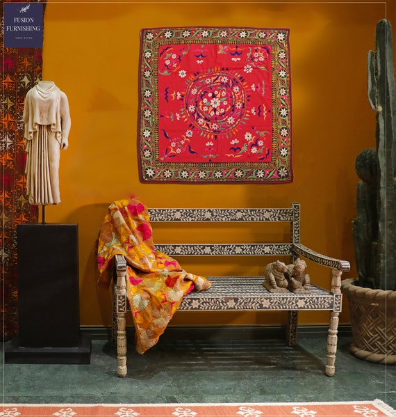 Wall Mural Colorful indian fabric textile. India 