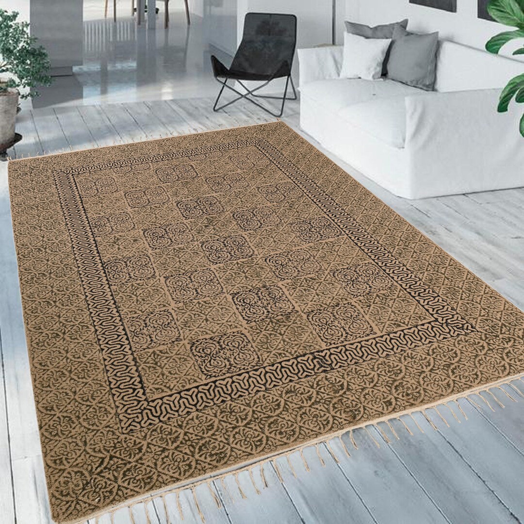 Indian Rugs Natural Area Rug 6x4 Jute Rug Hand Loomed Jute Area Rug 100