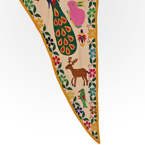 Bandanwal vintage en coton brodé | Miroir fabriqué à la main, textile