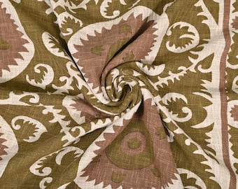 Katoenen Suzani herfstdeken, handgeweven katoenen plaid, uniek Thanksgiving Day-cadeaudeken Tafelloper gezeefdrukt plaid