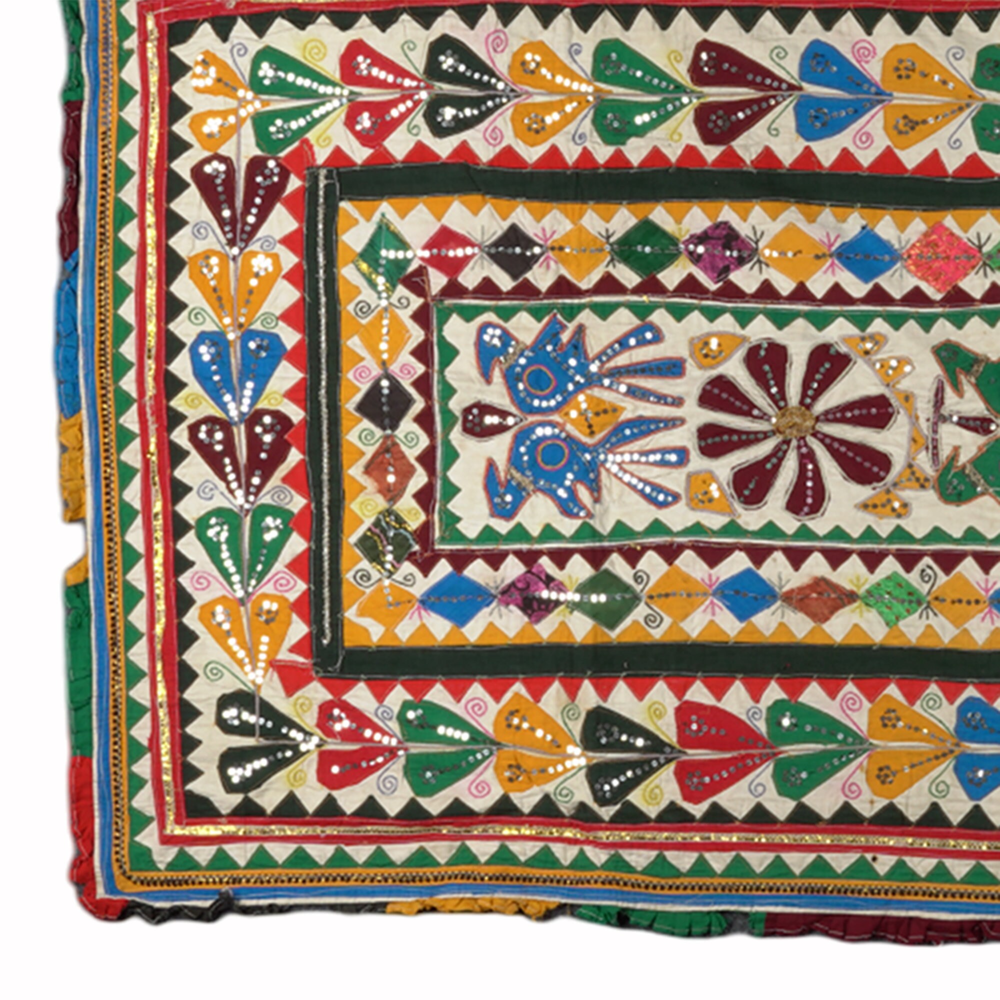 インド グジャラート アップリケ 壁飾り布 インド グジャラート アップリケ 壁飾り布