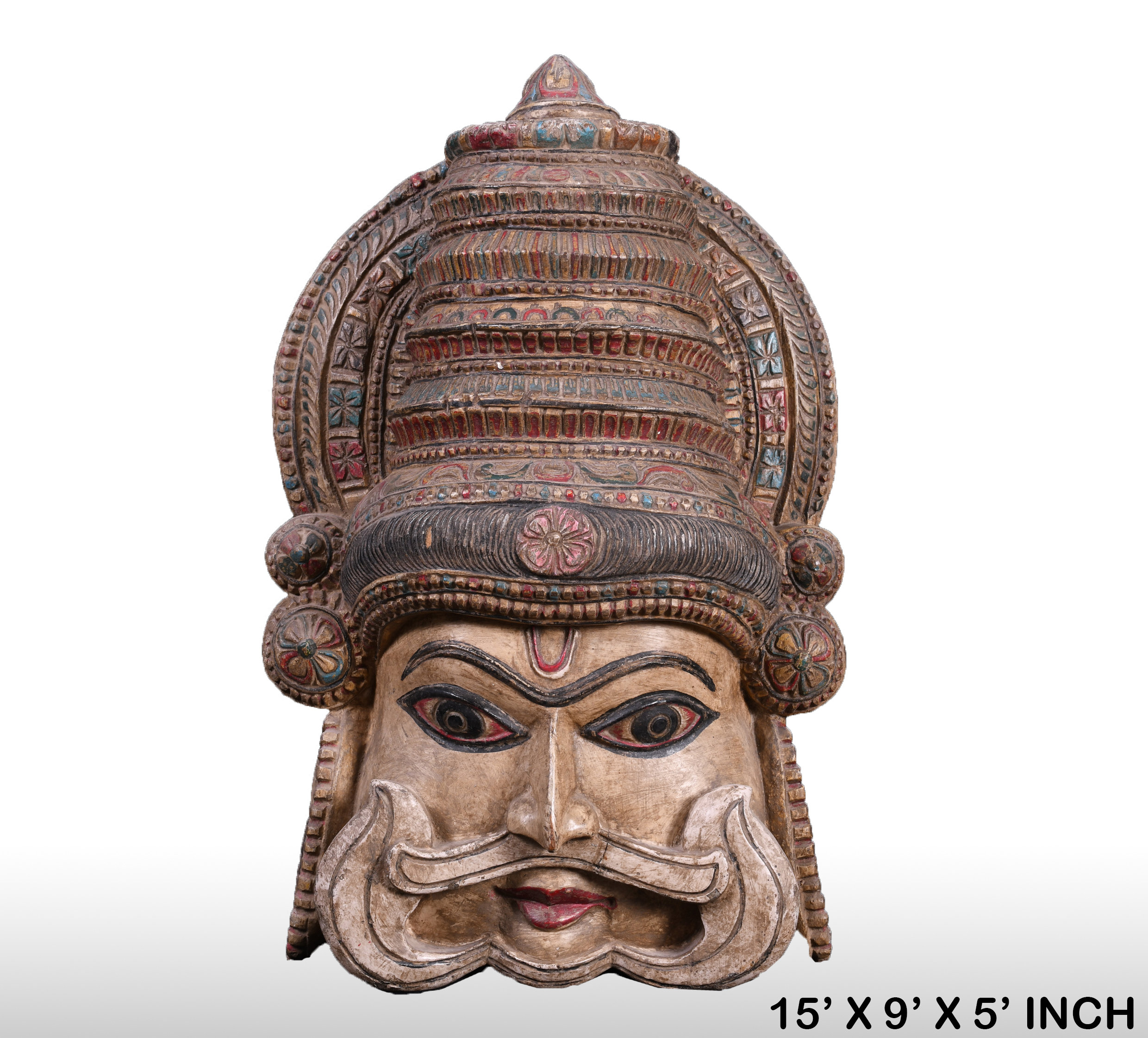 Indian mask wall décor hand carved / painted wooden masks Etsy