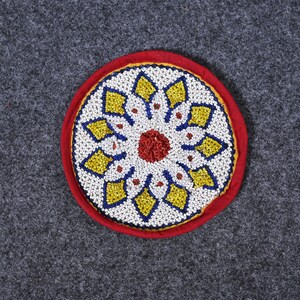 Home Decor beaded tapestry, Vintage Pearl Hand Embroidered Textile Hanging Traditional Gujarati Saurashtra Ethnic Bead Work Indian tapestry