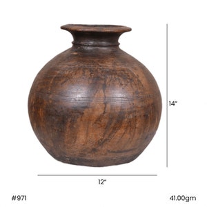 Antique Wooden Himachal Water Matka Pot Original Old Hand Carved Rustic