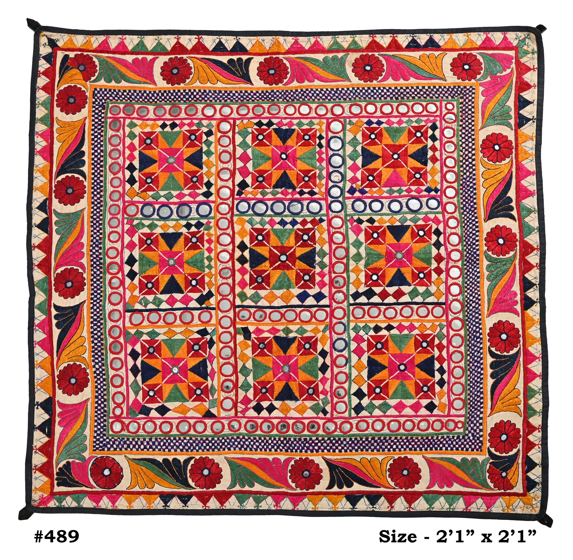 Indian Handmade Gujarati Textile, Wall Hanging Boho Banjara