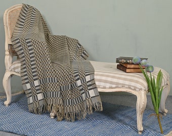 Fall Throw Vintage Blanket Antique Khes Blanket Hand loomed Throw Sofa Cover Pattern , Mudcloth, Cotton Sofa BlanketReversible