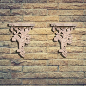Wood handmade Wall Bracket Shelf Handcrafted Wooden multipurpose wall shelves Collectible Indian Art wall mount wood brackets rustic shelves