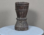Wooden Himachal Storage Pot Wooden Flower Vase Pot Vintage Wooden Mortar Pestle Grinder Original Old Hand Carved Antique Gift