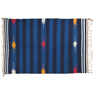 Handwoven Handmade Cotton Area Rug Flat Weave Natural Vegetable Dyed Rug Indian Dhurrie Reversible Wall Tapestry Living Room Rug
