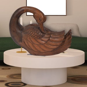 Vintage Wood Duck figurine, Carved Wooden duck statue, home decor duck Sculpture, Home Decor Ornaments, Living room decor art,