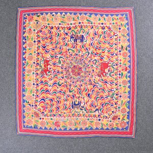 Wall art Traditional Indian Textile Mandala Tapestry Gujarati Embroidery Work Tapestry Handmade Cotton Wall Hanging Wall Decor Art Piece