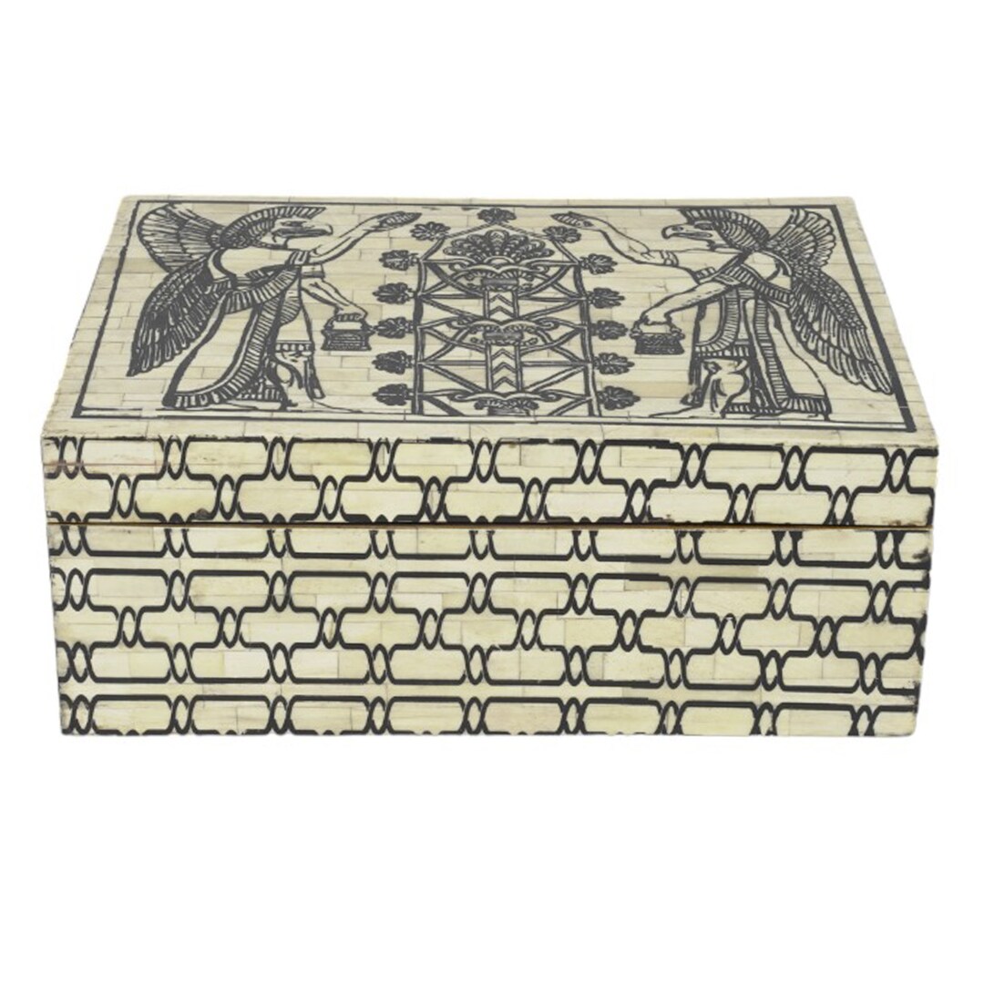 Large Bone Inlay Storage Box Multipurpose Storage Bone Inlay Box Handmade Decorative Gift Box Home ...