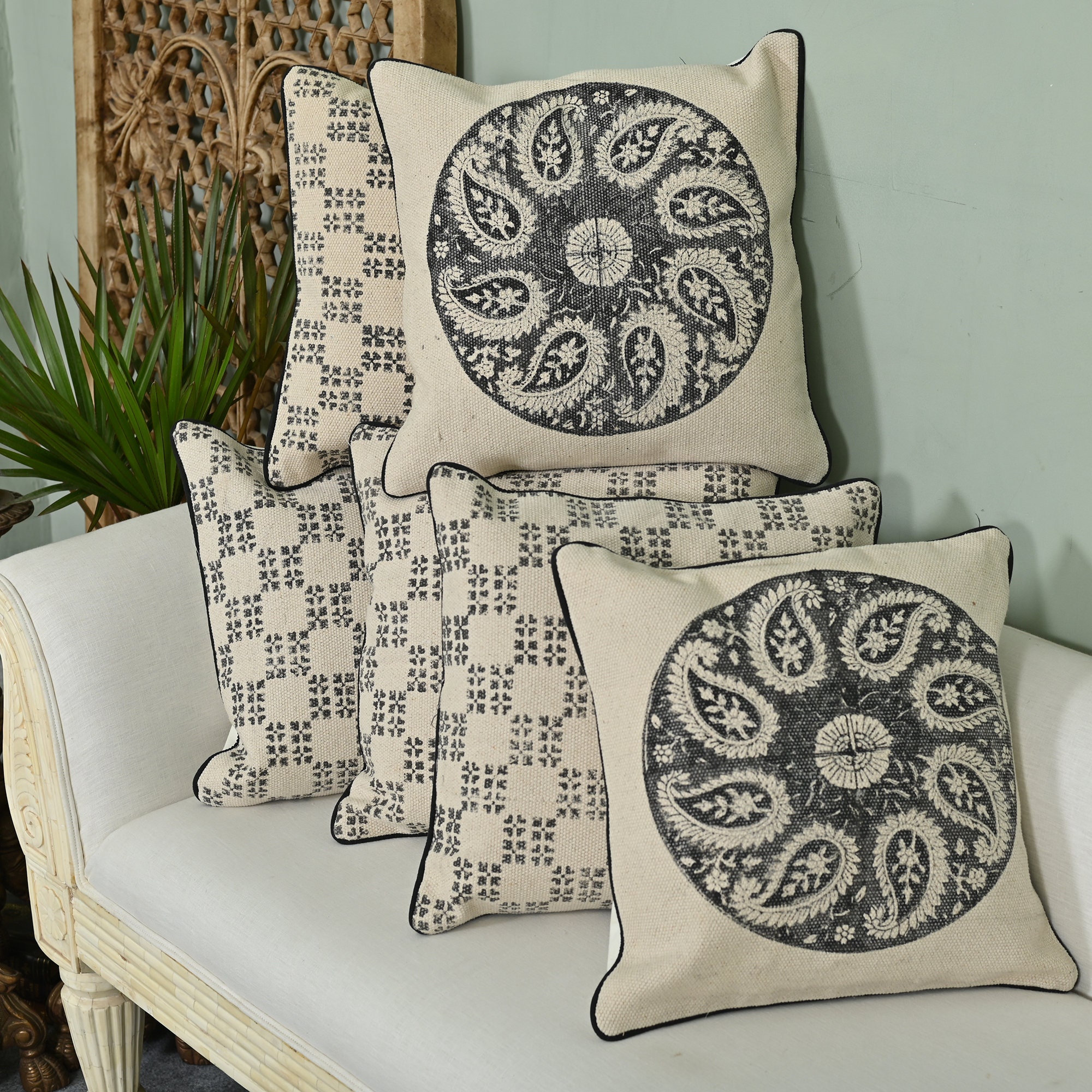Vintage Grey Toile Cushion CoverFrench 50x50cm Designer Linen Cushion Vintage Grey Toile Cushion CoverFrench 50x50cm Designer Linen Cushion