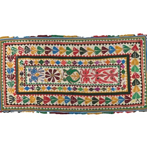 Indian appliquehand embroidered wall hanging Gujrati textile, home décor furniture textile 30-40Year old hand Applique boho ethnic tapestry