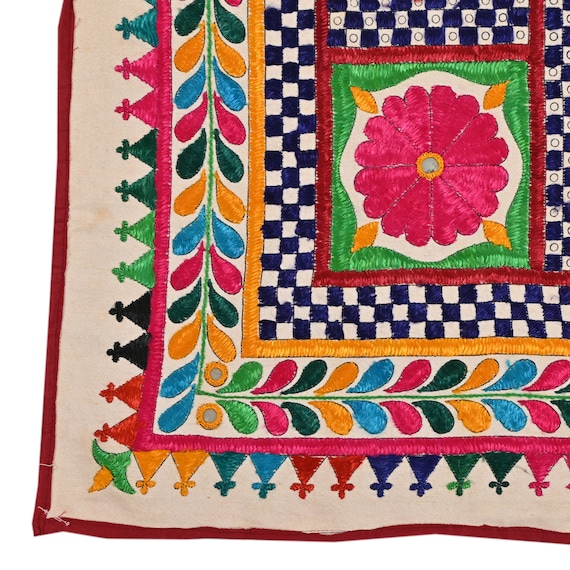 Handmade Indian Textile Antique Gujarati Wall Hanging Boho Banjara