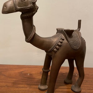Brass Tribal statue Camel, Old antique tribal figurine, Indian Bastar, hand crafted art piece, tribal motifs, animal figures, Camel Figurine