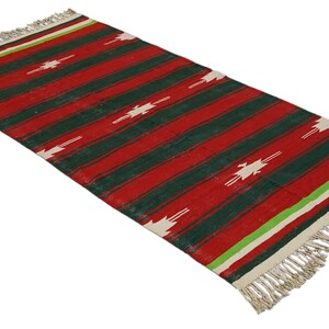Punjabi Rugs Vintage Handwoven Cotton Reversible Rugs Eco-friendly Punjabi Dhurrie ...