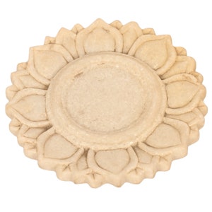 Hand Crafted Marble Lotus Tray Urli Decorative Flower Scallop Bowl Marble Jewellery Tray House Warming Wedding Gift Marble Platter