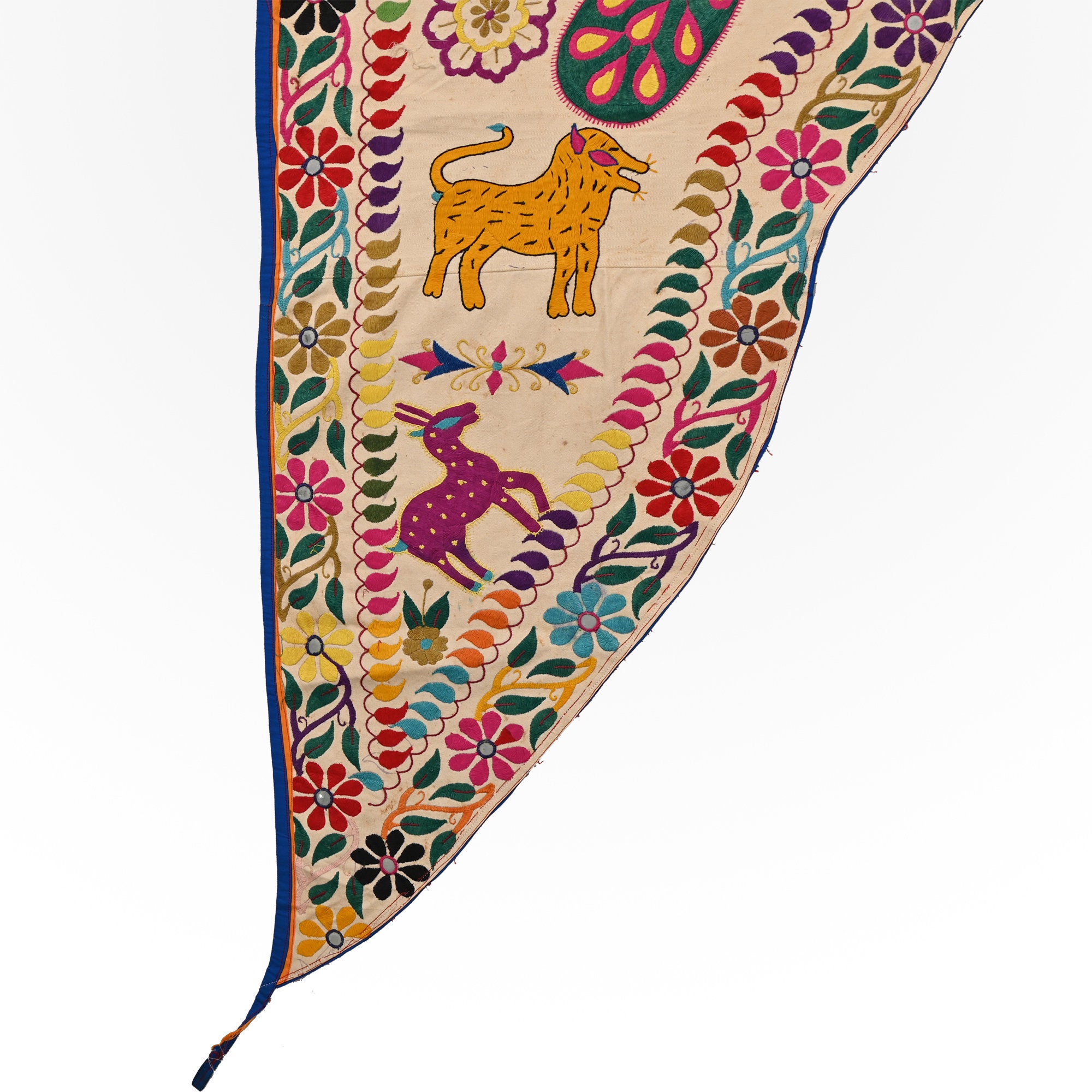 Bandanwar - Mantovana decorativa indiana tradizionale in cotone toran ricamato a mano, per porta e soggiorno, decorazione da appendere alla finestra, stile bohémien, etnico, vintage (marrone, 1 metro