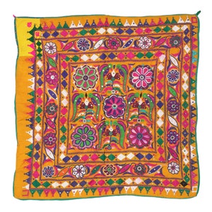Hand Embroidered Tapestry Wall Hanging Gujarati Textile Wall Art Vintage Tapestry Traditional Wall Art Bohemian Decor Boho wall decor