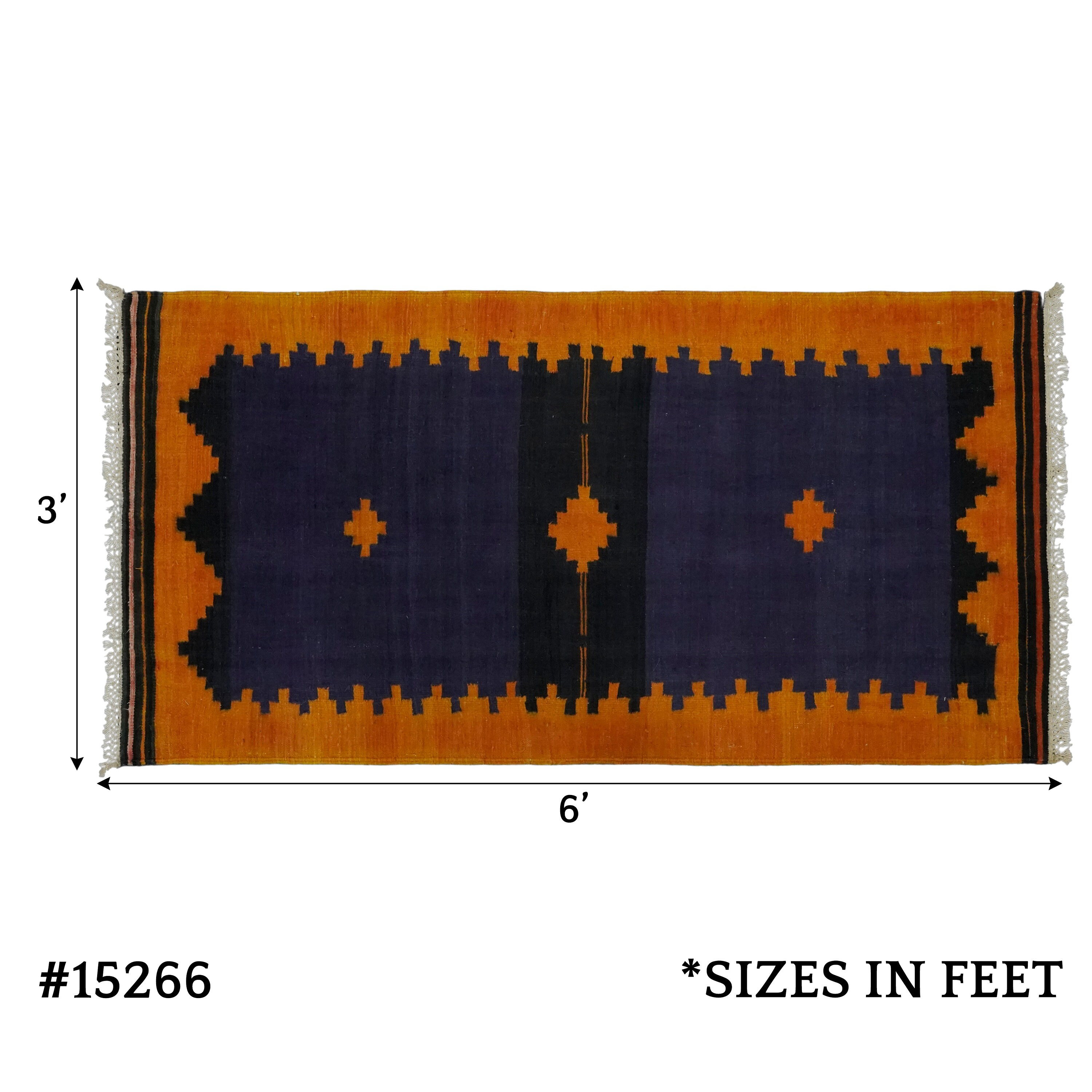 Punjabi Rugs Vintage Handwoven Cotton Reversible Rugs Eco-friendly Punjabi Dhurrie ...