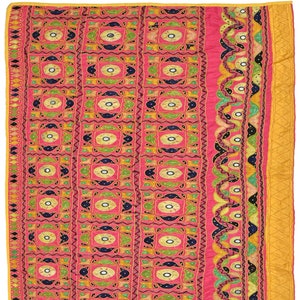 Tenture Murale Indienne Gujarati - Textile Boho Banjara - 100% Coton - 1,3 X 1,3 Pieds