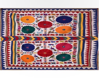 刺繍ボヘミアンハンドメイドインドタペストリー、ミラーシルク