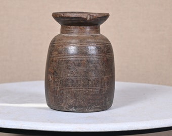 Vintage Wooden Pot Wooden Water Pot /Himachal pots Antique Wooden Himachal Water Storage Pot Old Hand Carved Pots Authentic Nepalese jug