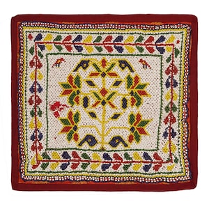 Wall Hanging Traditional Handmade Pearl Bandanwar | House Decor Entryway Front Door Hanging | Rajasthani Bead Work Gujarati Textile wall art