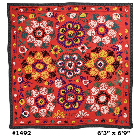 絞り染めインテリア　華-HANA- Vintage Textile Tapestry Traditional Suzani Embroidery Wall